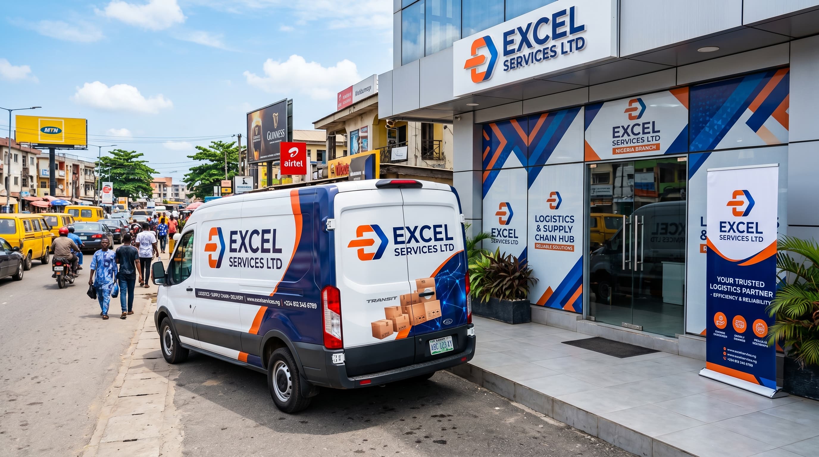 Sleek branded company van